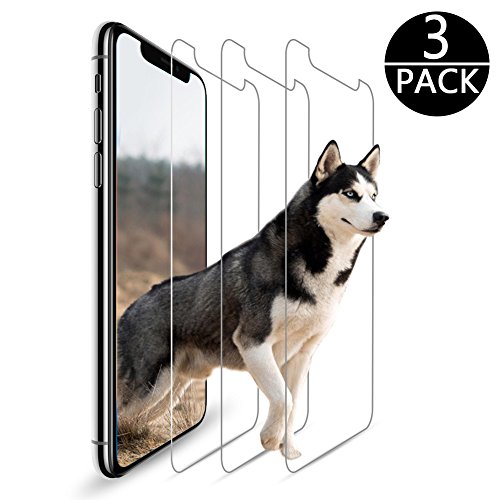 [3-Pack] Verre Trempé pour iphone X,Enshant Film Protecteur pour iphone X/Protecteur d'écran pour iphone 10 Glass Pas de bulles Anti Rayures pour iphone X-Transparent