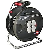 Brennenstuhl 25m H05VV-F 3G1,5 - extensiones de corriente (25 m, Negro, Negro)