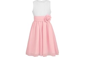 TiaoBug Festliches Mädchen Kleider für Hochzeit Sommer Brautjungfern Blumenmädchen Kinder Chiffon Kleid elegant zweifarbig Partykleid gr. 104-164
