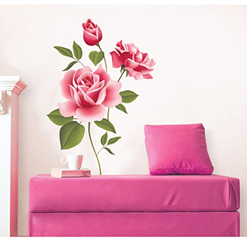 SMART LEGEND Abnehmbare Wandsticker Wandtattoo Größe: 70cm*50cm Fashion Home-Dekoration-Aufkleber Blume Wohnzimmer elegant Blüte - 5