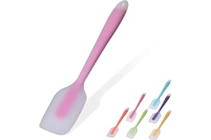 WEHERS Silicone Spatula, Spatulas for Cooking 450°F Heat Resistant Seamless Rubber Spatulas Non-Stick Silicone Kitchen Utensils for Cooking, Baking and Mixing, Dishwasher Safe (Pink)