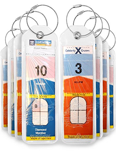 Cruise Luggage Tags Holders 8 Pc for Royal Caribbean & Celebrity Cruise Ships