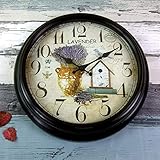 SLH Europäische Uhr und Kreative Retro Uhr Wohnzimmer Wanduhr Stumm Kunst Metallwand Charts Einfache Wanduhr