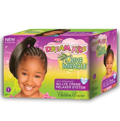 African Pride Dream Kids Olive Miracle No-Lye Creme Relaxer System Coarse Kit