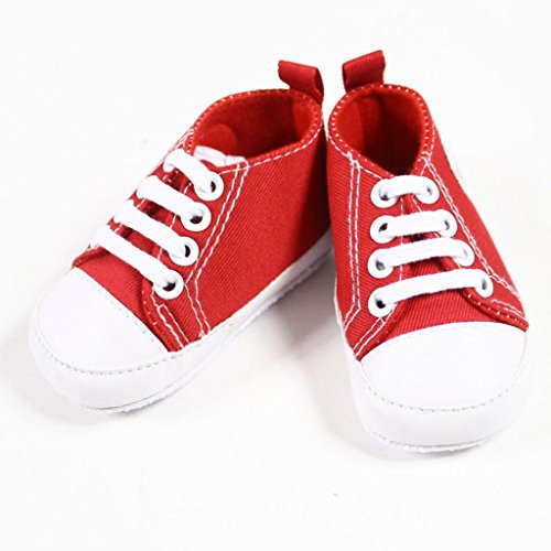 Fashionwu Infant Toddler Baby Boy Girl Soft Sole Crib Shoes Sneaker Red 0-6 Months
