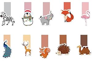 RHYS 10 Piezas Marcapáginas de Animal Marcador de Libro Magnético para Lectura Regalo Cumpleaños Fiesta Navidad Detalle Para Niños Estudiantes Escuela Oficina Lectura Suministros