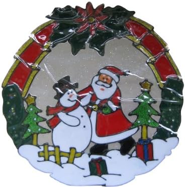 3 pack WREATH 315X315MM GEL CLING WINDOW STICKER CHRISTMAS DECORATION