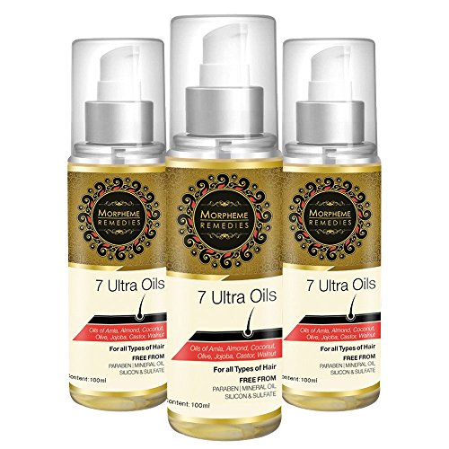 Morpheme 7 Ultra Hair Oil - 100 ml (Almond, Castor, Jojoba, Coconut, Olive, Walnut, Amla Oils) - 3 Bottles RS.899 (45.00% Off) - Amazon