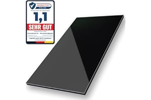 AMON Aluverbund 24 Aluverbundplatte, Aluminium Platte, 3mm dick, Schwarz/RAL9005, 20x30cm