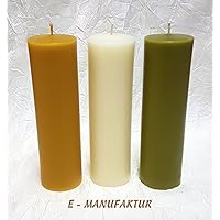 Bienenwachs kerzen - Stumpenkerze groß aus Bienenwachs durchgefärbt Farben schwarz rot weiß gelb violett grün blau grau orange hellblau Tischkerze Leuchterkerze Altar Chakra Weinachts Kaminkerze