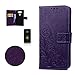 Produktbild CaseHome LG G5 Erhaben Klee Blume Hülle,Folio Schutzhülle Tasche Lederoptik PU Leder Mit Wallet Kartenfach Magnetverschluss Standfunktion Handytasche Slim-Schutzhülle Folio Schale Schalen Fall Buchstil Klapptasche Mit Karten-/Geldscheinfach Handy Etui Flip Tasche Für LG G5-Lila