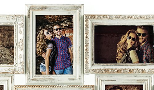 levandeo Fotocollage 96123 für 8 Fotos 10×15 weiß gold kupfer gewischt - 2