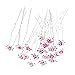 Contever® Elegant 1 Set of 20pcs Wedding Bridal Party Artifical Diamante Rhinestone and Prom Flower Hair Pins Clips Grips Pins Hairpins Bridesmaid Clips - Pink