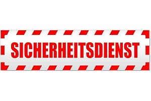 ‎KIWISTAR Kiwistar Sicherheitsdienst gestreift Magnetschild Schild magnetisch - 60cm Rot - Magnetfolie für Auto PKW Kfz