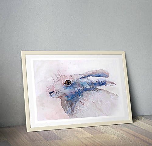 Fine Art Print of My Original Hare Head Watercolour Painting Signed A3 A4 Wildlife Animal