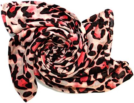 Celebrity Animal Leopard Print Flat Shawl Scarf Shawls Scarves (Type7) - Baby Pink