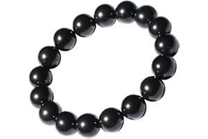 RICHRAIN Schungit Armband EMF Schutz für Damen und Herren Natur Edelstein Kristall