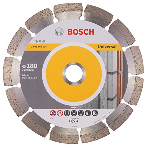 BOSCH Diamanttrennscheibe Standard für Universal, 180 x 22,23 x 2 x 10 mm, 1-er Pack, 2608602194