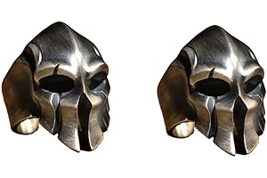 BEAUTYBIGBANG Spartaner Ring 2 Stück Handmade Spartan Warrior Scar Helm Totenkopf Herren Ring Verstellbarer Schlagring Selbstverteidigung Angepasst Schmuck Ringe Zubehör