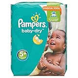 Pampers Baby-Dry Nappies Monthly Saving Pack - Size 5+, Pack of 132
