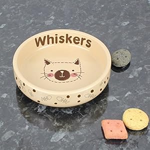 personalisierbar Katze Stitch klein braun Cat Bowl–personalisierbar–Cat Schalen, PET Geschenke