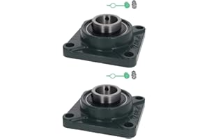 Othmro Cuscinetti a blocchetto di cuscino, UCF207, cuscinetti flangiati con flangia da 3,5 cm, diametro foro in lega di zinco/acciaio cromato, cuscinetti autoallineanti con blocco a vite