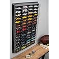 KB Tools Display Cabinet for Hot Wheels with Clear Cover – Toy Storage Shelves with 60 Slots – Durable Heavy Duty Plastic Cube Storage Box – Modern Design and Colours (Black)