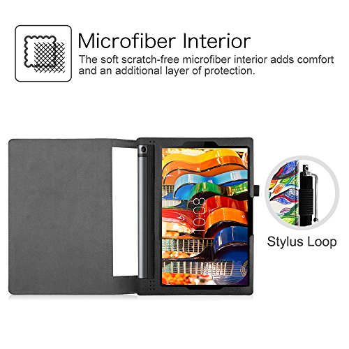 Fintie Lenovo Yoga Tablet 3 10 Hülle Case – Slim Fit Folio Premium Kunstleder Schutzhülle Tasche Etui Smart Cover mit Auto Sleep / Wake für Lenovo Yoga Tablet 3 25,7 cm (10,1 Zoll), Liebesbaum - 3