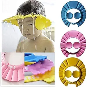 ViberDeal Adjustable Safe Soft Bathing Baby Shower Hair Wash Cap For Children, Baby Bath Cap Shower Protection For Eyes And Ear, Bathing Baby Shower Cap, Baby bath Cap, Baby Shower Cap