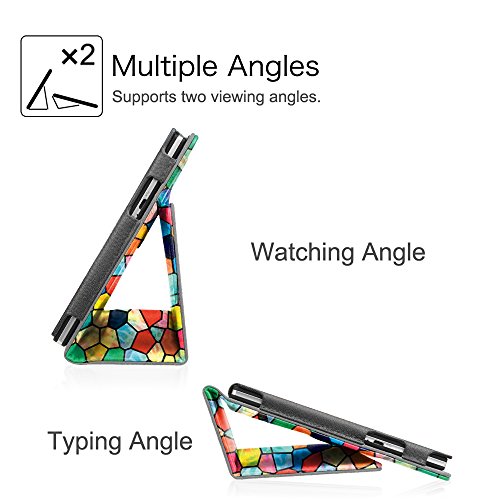 Fintie Medion Lifetab S10351 S10352 X10301 X10302 MD 99666 Hülle Case – Folio Kunstleder Schutzhülle Tasche Cover Etui mit Ständerfunktion und Stylus-Halterung für Medion Lifetab S10351 S10352 X10301 X10302 Tablet-PC (10.1 Zoll), Mosaic - 5