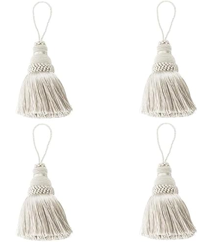 7,5 cm (3) Piccola campana nappa con anello 7,5 cm (3) nappa decorativa artigianale (stile BT3-RN), conchiglia avorio multicolore PR01(avorio bianco, oro bianco, beige chiaro) venduto singolarmente