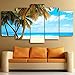 Produktbild lsweia Holzrahmen/Leinwand HD Gedruckt Malerei Für Wohnzimmer Dekor Wandkunst Bilder 5 Stücke Tropical Paradise Beach Palms Poster