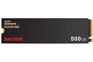 SanDisk Extreme 500 GB M.2 NVMe SSD, wewnętrzny dysk SSD, PCIe Gen4, prędkość odczytu do 5150 MB/s, M.2 2280, technologia nCache, 5 lat