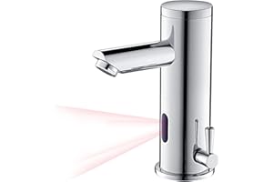 Auralum - Grifo Sensor Automático, Grifo de Lavabo con Sensor Infrarrojo Sin Contacto, Inteligente Grifo Baño, Elegante Cromado Monomando para Agua Caliente y Fría