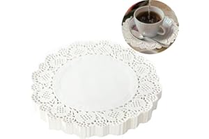 Acobeteyln 150 PCS White Lace Paper Doilies,Round Paper Doilies, 4.5 inch Dollies for Plates, Doyleys Lace Paper for Wedding Tableware Food Decoration