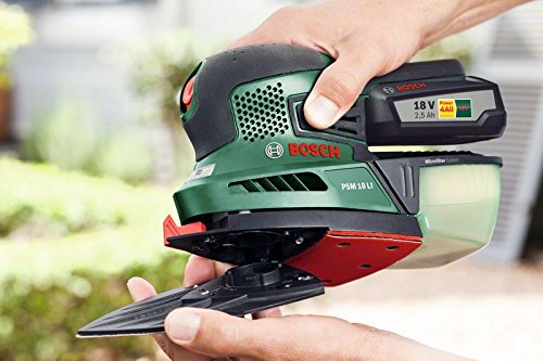 Bosch DIY Akku-Multischleifer PSM 18 LI, ohne Akku, 3 Schleifblätter K 80/K 120/K 160, Karton (18 V, Schwingzahl 22.000 min-1, Schleiffläche 104 cm²) - 5