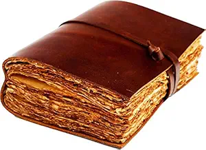 CRAFT CLUB Finished Leather with Recycled Handmade Antique Paper Journal