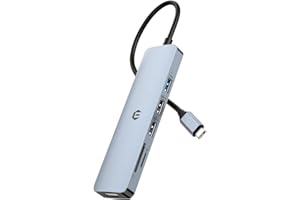 HOPDAY Hub USB C, Station d'accueil USB C, 6-en-1 USB C Dongle Dual Monitor avec 4K-HDMI, Ports USB 3.0/2.0, Lecteur de Cartes SD/TF, Compatible avec MacBook Pro/Air, Surface Pro, iPad Pro