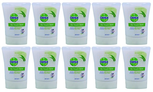 10x Dettol No Touch Hand Wash Refill Aloe Vera and Vitamin E with Moisturisers 250ml