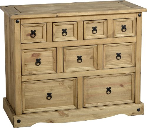 Wide Chest Of 4 Over 3 Over 2 Drawers Wooden Furniture Bedroom