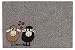 Produktbild Flocky Motiv Fussmatte - Fußmatte - Teppich - Sauberlaufmatte - Fußabstreifer - Türmatte - Fußmatte - Schmutzfangmatte - verschiedene Designs - Größe 40 x 60 cm (Schafe mit Herz)