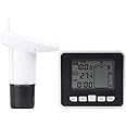 Water Level Sensor Transmitter, Water Tank Water Level Water Temperature Sensor Set Transmitter Unit Using Ultrasonic Sensor and Vacuum Sensor,Receiver Unit with 3.3 Inch LCD Display