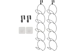 SUNFICON Hat Rack Holder Organiser Hanger 10 Pack Baseball Cap Display Storage Rack Closet Hanging for Scarves Handbags Towels Clothes Ties Over Door Wall Mounted w Hanging Hook Black