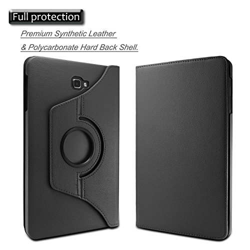 Samsung Galaxy Tab A 10.1 Hülle Case, Infiland PU Ledertasche lederhülle 360° Drehbarer Stand Smart Cover Case Schutzhülle Tasche Etui für Samsung Galaxy Tab A 10.1 Zoll (2016) Tablet-PC(mit Auto Schlaf / Wach Funktion)(Schwarz) - 3