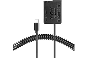 Raeisusp Złącze zasilania sprężynowego PD kabel USB-C DMW-BLC12 Dummy Battery DMW-DCC8 łącznik do aparatu Panasonic G6 G7 G80 G81 G85 GX8 G90 G91 G95 G99 FZ1000 FZ2000 FZ2500