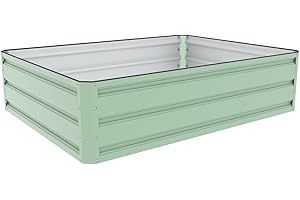 Garden Life Metal Raised Garden Grow Bed Kit, Galvanised Steel Powder Coated Metal Planter for Vegetables, Plants, Flowers & Herbs, Trough Grow Box (L120xW90cmxH30cm)