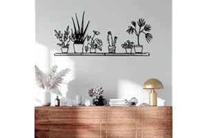 DUOOLN Metal Flowers Wall Art Decor, Minimalism Flower in Vase Hanging Iron Wall Decoration, Modern Plant Potted Wall Art Sculpture Sign, Home Bedroom Bathroom Outdoor Indoor Kitchen Decoration