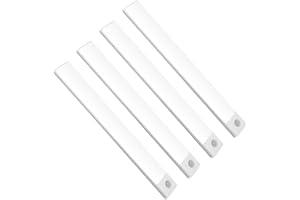 Lychico Motion Sensor Lights Indoor (20cm), 40 LED Under Cabinet Lights 6000K, USB Rechargeable Battery Powered Night Lights with Magnetic Strip,,pack of 4 led