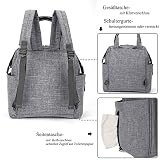 BRINCH Baby Wickeltasche mit wasserdichter Wickelunterlage, Mehrzweck Reise Wickelrucksack Baby Wickelhenkeltasche einschließlich Isolierte Beutel, Baby Windel Tagetasche inklusive Kinderwagenbefestigungen - 4