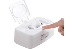 MHwan Baby Wipes Dispenser, Push Button Portable Wet Wipes Dispenser Box Strong Seal Toilet Wipes Dispenser Box, for Keeping Wipes Fresh